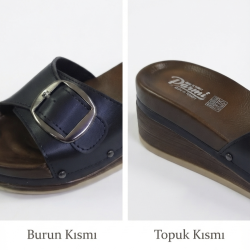 Parmi ortopedik tek toka dolgu topuk kadın terlik siyah