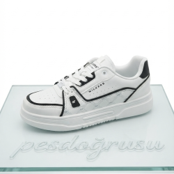 Wıckers ortopedik bağcıklı unisex spor ayakkabı siyah beyaz