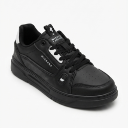Wıckers ortopedik bağcıklı unisex spor ayakkabı siyah beyaz
