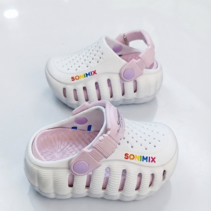 Sonımıx suya dayanıklı özel taban kız çocuk terlik beyaz pembe