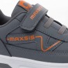 Maxsis ışıklı cırtlı erkek çocuk spor ayakkabı gri