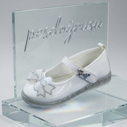Minimoccs kurdele detaylı kız çocuk ayakkabı beyaz