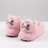 Esra kedi figürlü kışlık kadın patik pembe