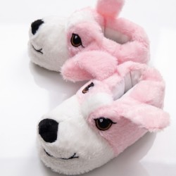 Köpek figürlü kışlık kız çocuk patik pembe