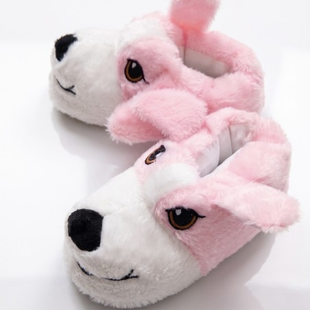 Köpek figürlü kışlık kız çocuk patik pembe